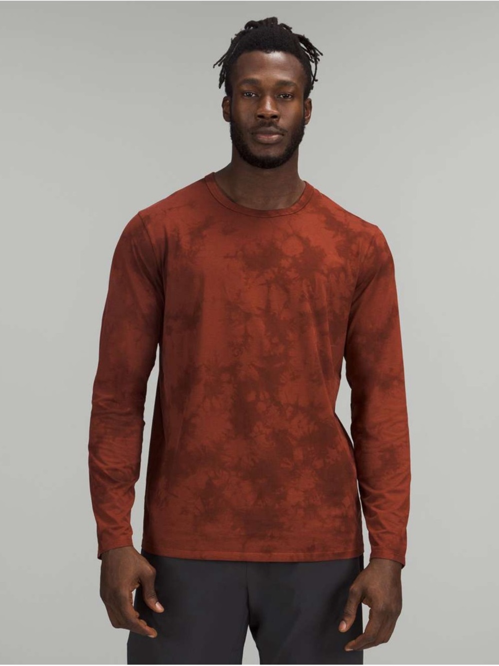 Lululemon The Fundamental Long Sleeve Shirt New Tide Shibori Date Brown